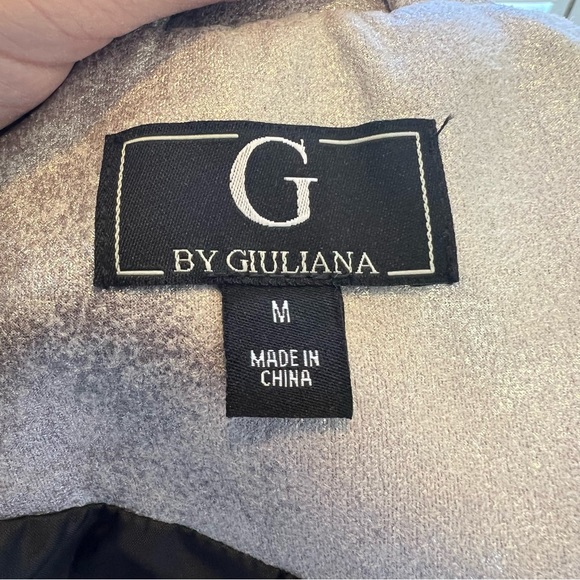 G by Giuliana Metallic Silver Faux Leather Moto Jacket Women’s Size Medium - Picture 3 of 4